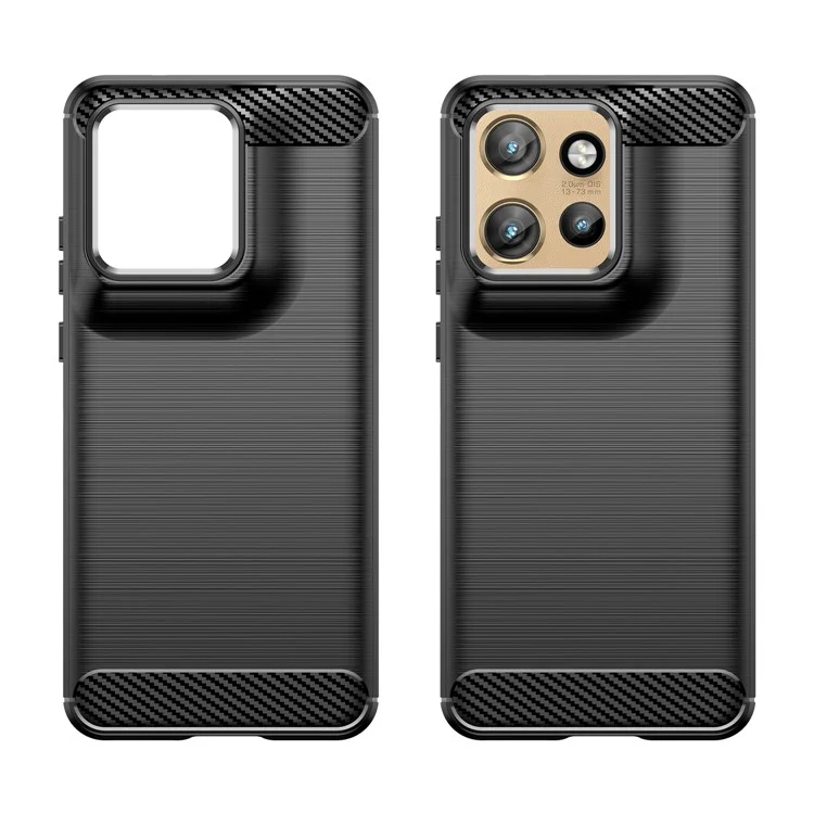 Funda para Motorola Edge 50 Neo 5G / Moto S50 5G / ThinkPhone 25 5G con textura de fibra de carbono y acabado cepillado - Negro