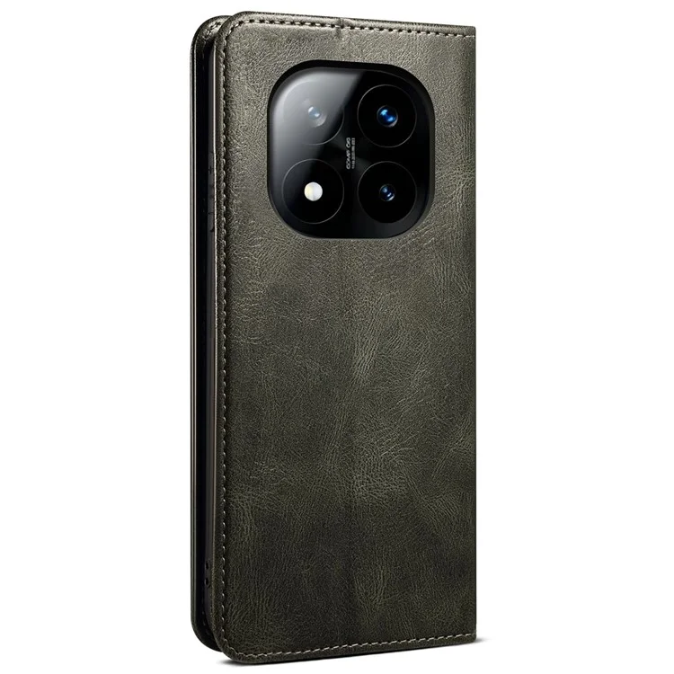 Custodia per Xiaomi Redmi Note 14 Pro+ 5G, texture di cavallo pazzo, pelle cerata, portafoglio, supporto, cover per telefono - Verde