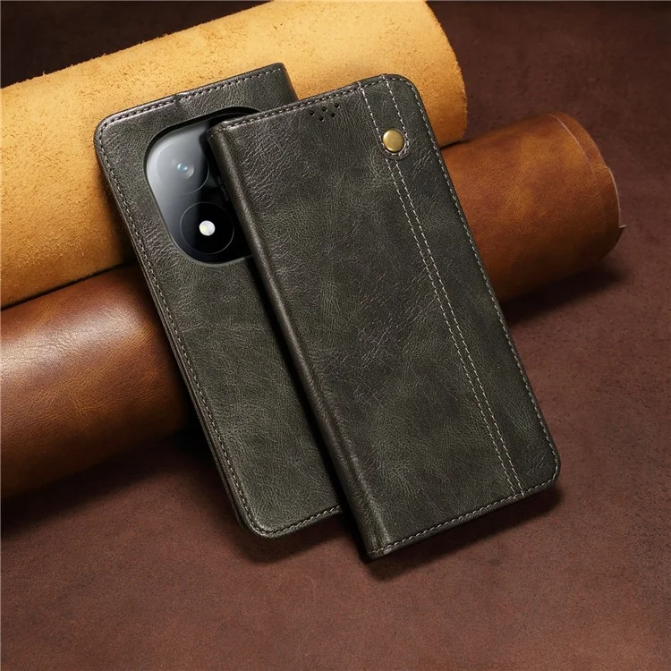 Custodia per Xiaomi Redmi Note 14 Pro+ 5G, texture di cavallo pazzo, pelle cerata, portafoglio, supporto, cover per telefono - Verde