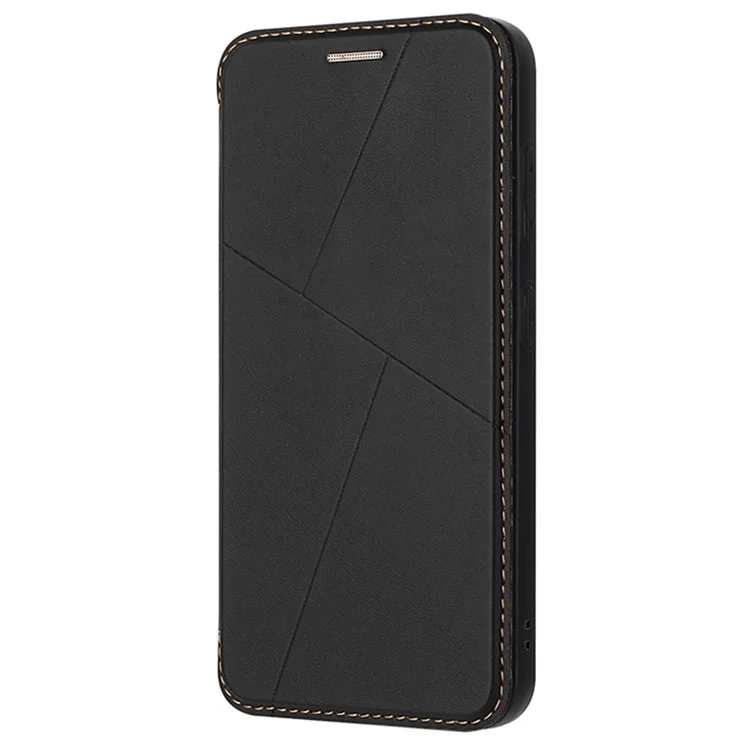 Funda para Samsung Galaxy S24+ con cierre magnético, ranura para tarjetas y tapa de piel - Negro