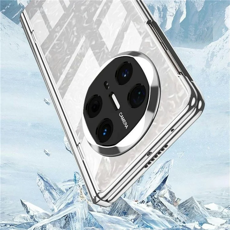 GKK For Huawei Mate X6 Case Ultra Clear Magnetic Hinge PC + Tempered Glass Phone Cover - Silver