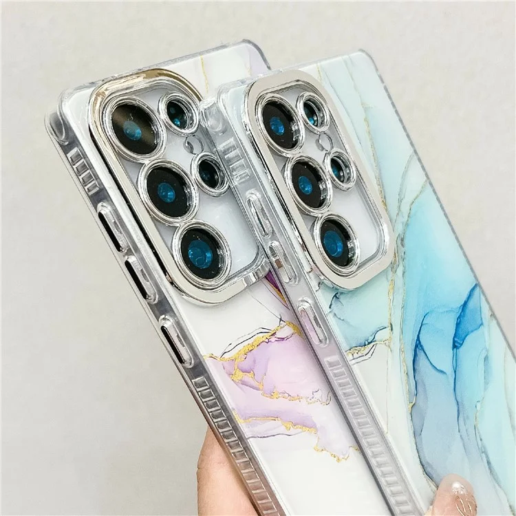 Capa para Samsung Galaxy S25 Ultra, padrão de mármore IMD, proteção eletroplantada - M5