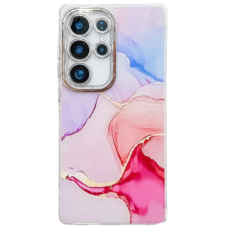 For Samsung Galaxy S24 Ultra Case IMD Marble Pattern Electroplated Protective Phone Cover - M7