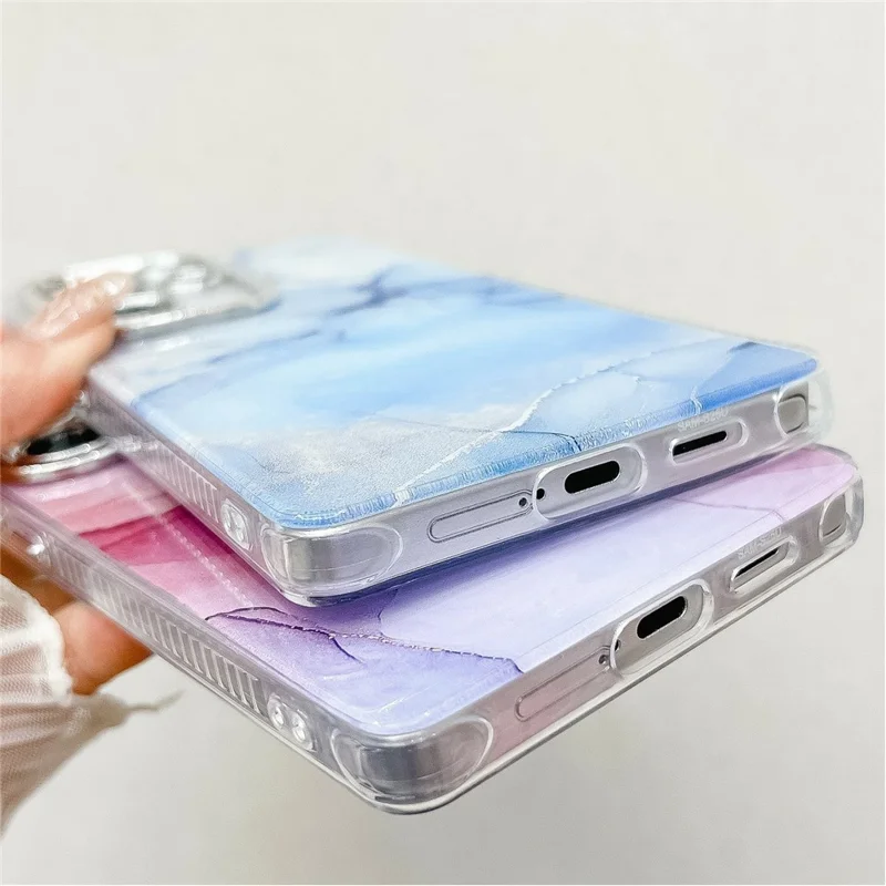 For Samsung Galaxy S24 Ultra Case IMD Marble Pattern Electroplated Protective Phone Cover - M7