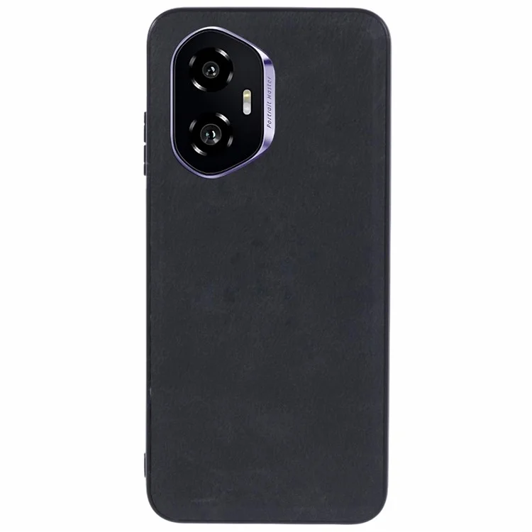 Capa de telefone For Honor 300 Case Retro Leather Coated PC + TPU - Preta