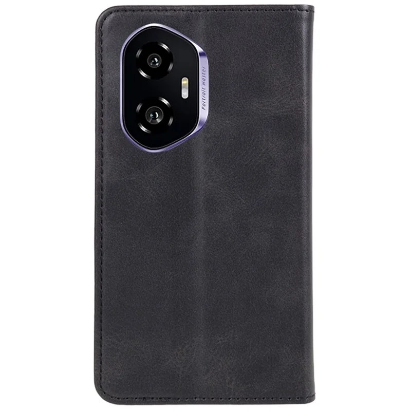 For Honor 300 Case Starke Magnetische PU-Leder Handyhülle Kalbleder-Textur - Schwarz