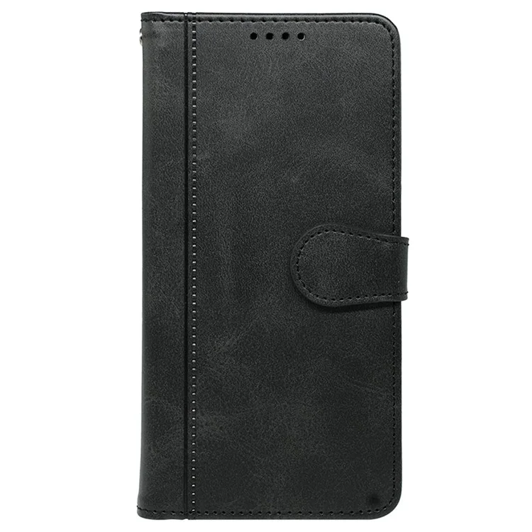 Für Honor 300 Pro Case Kalbleder-Textur Ständer Buchstil Handyhülle - Schwarz
