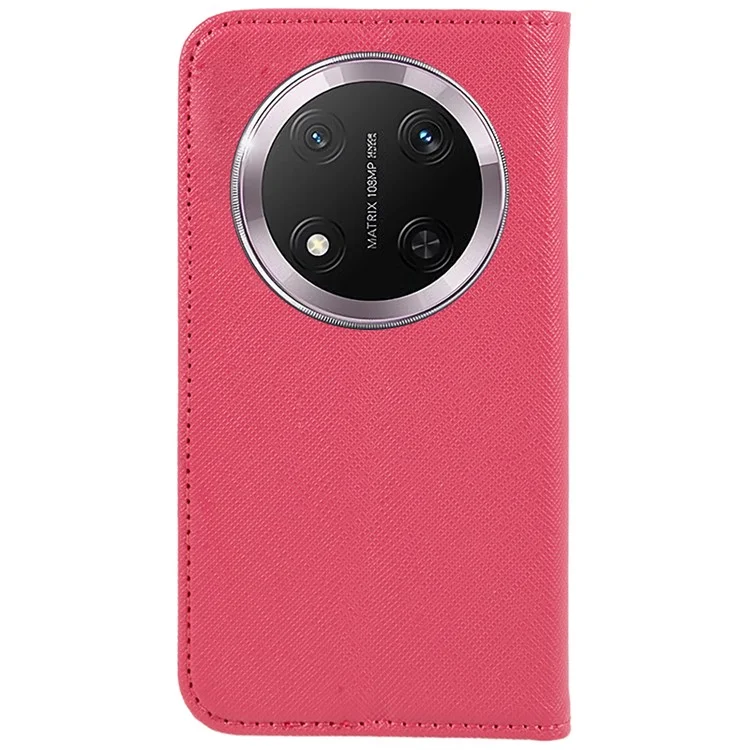 Funda para teléfono Honor X9c 5G / X60 Pro 5G con textura cruzada de cuero y cierre magnético oculto - Rosa