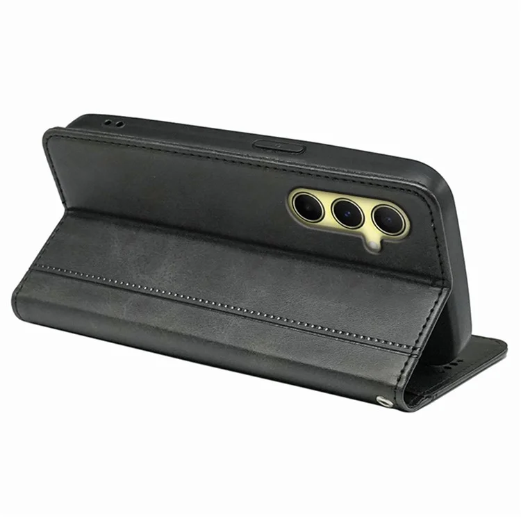 Funda para Honor X9c 5G / X60 Pro 5G con cierre magnético oculto y textura de piel de becerro - Negro