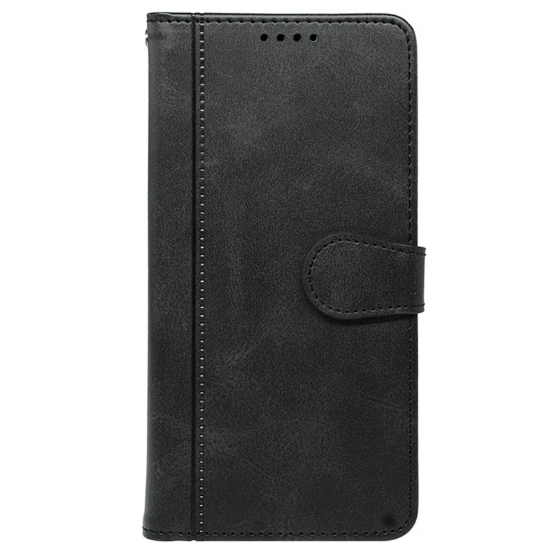 For Honor Magic7 Lite 5G / X9c 5G / X60 Pro 5G Case Calf Texture Leather Stand Book Style Phone Cover - Black
