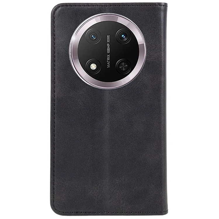 Funda para Honor X9c 5G / X60 Pro 5G Fuerte magnética de cuero PU Textura de ternera - Negro