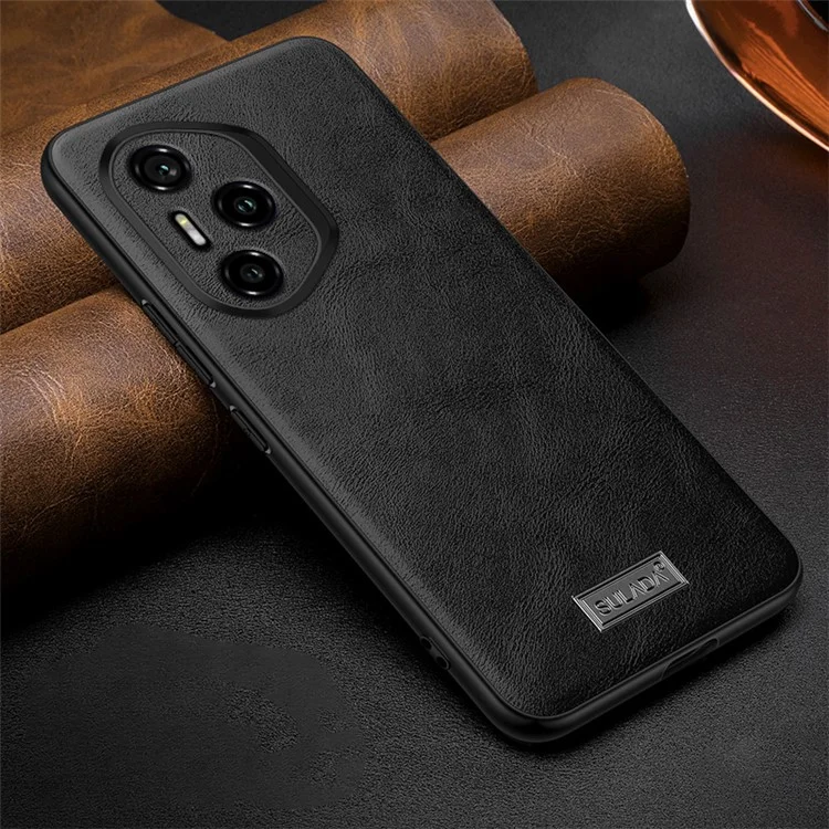 SULADA For Honor 300 Pro Case PU Leather + TPU + PC Back Phone Cover - Black
