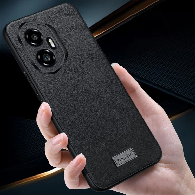 SULADA For Honor 300 Pro Case PU Leather + TPU + PC Back Phone Cover - Black