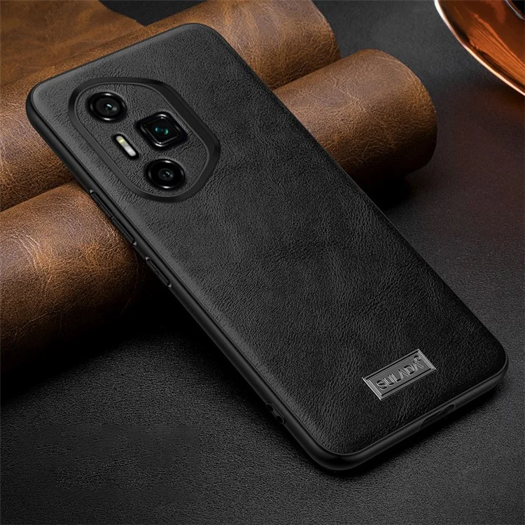 SULADA For Honor 300 Ultra Case PU Leder + TPU + PC Rückseite Handyhülle - Schwarz
