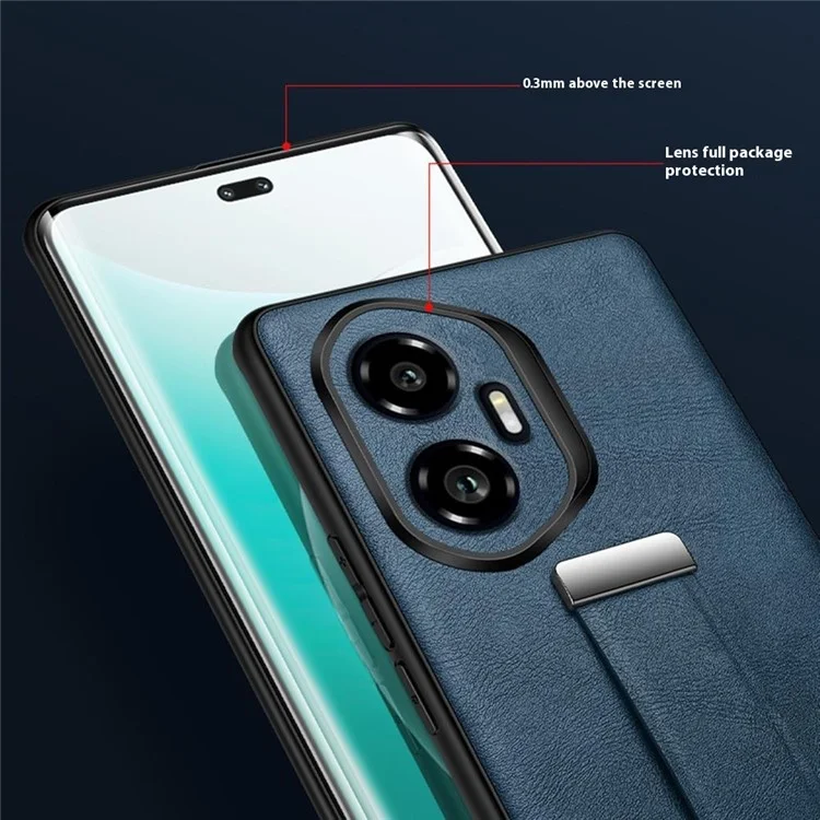 СУЛАДА Модная серия для Honor 300 Ультра Чехол Браслет Подставка Кожаная задняя крышка телефона - Черный