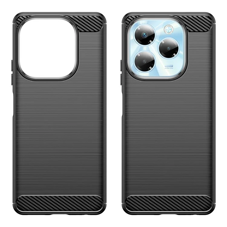 Capa para Infinix Note 40X 5G com textura de fibra de carbono e design escovado - Preto