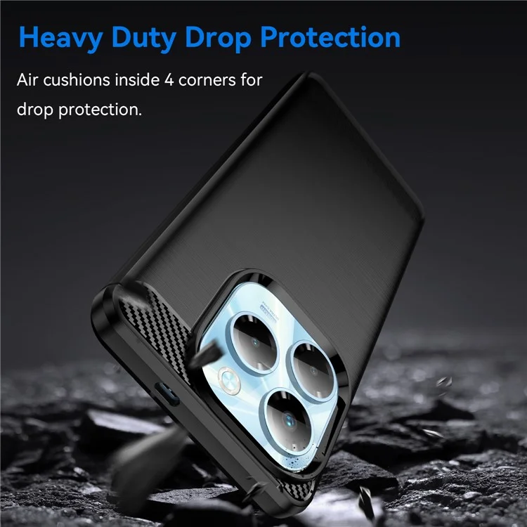 Capa para Infinix Note 40X 5G com textura de fibra de carbono e design escovado - Preto