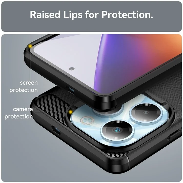 Capa para Infinix Note 40X 5G com textura de fibra de carbono e design escovado - Preto