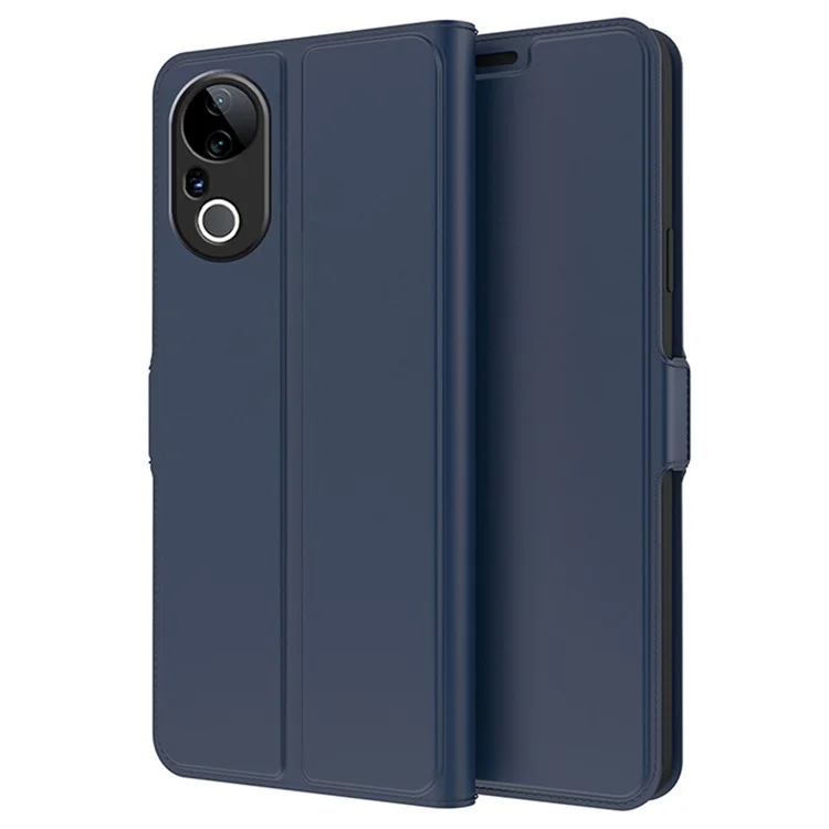 Für vivo S20 Pro 5G Hülle Stoßfester TPU-Innenschale Ledertelefonabdeckung Kartenfach - Blau