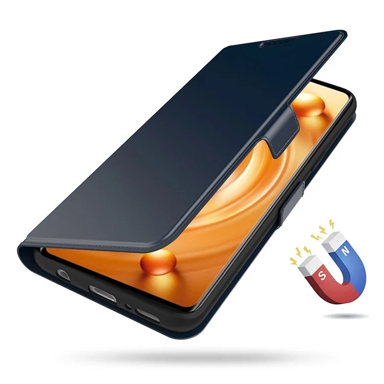 Für vivo S20 Pro 5G Hülle Stoßfester TPU-Innenschale Ledertelefonabdeckung Kartenfach - Blau