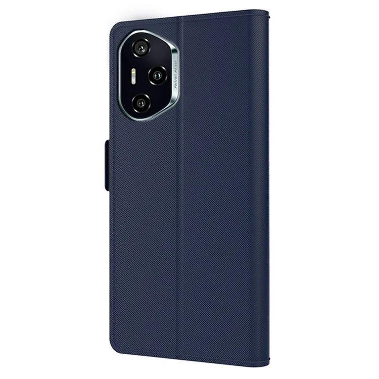 For Honor 300 Pro / 300 Ultra Case Stand PU Leather Phone Cover Card Holder Mirror - Blue