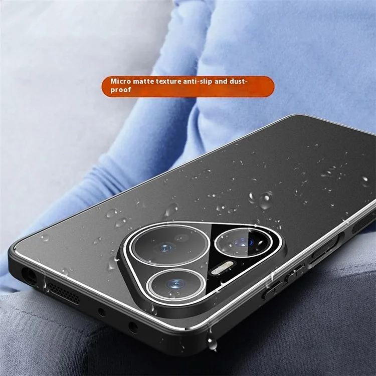 Funda para Huawei Pura 70 de PC + TPU, tapa trasera mate con película para lente - Negro