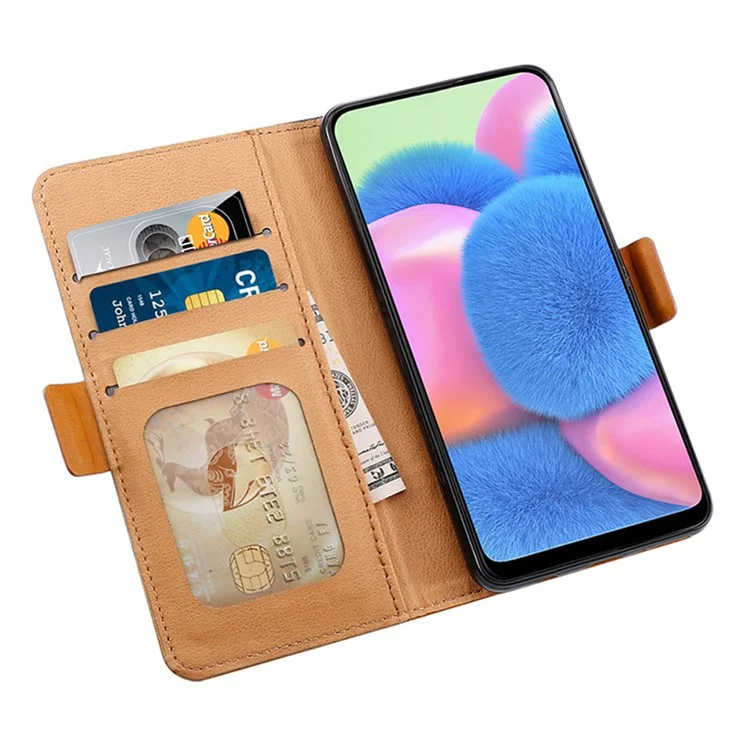 Funda para teléfono móvil For Honor X9c Smart 5G / X60 5G, de cuero PU con diseño de color combinado - Marrón