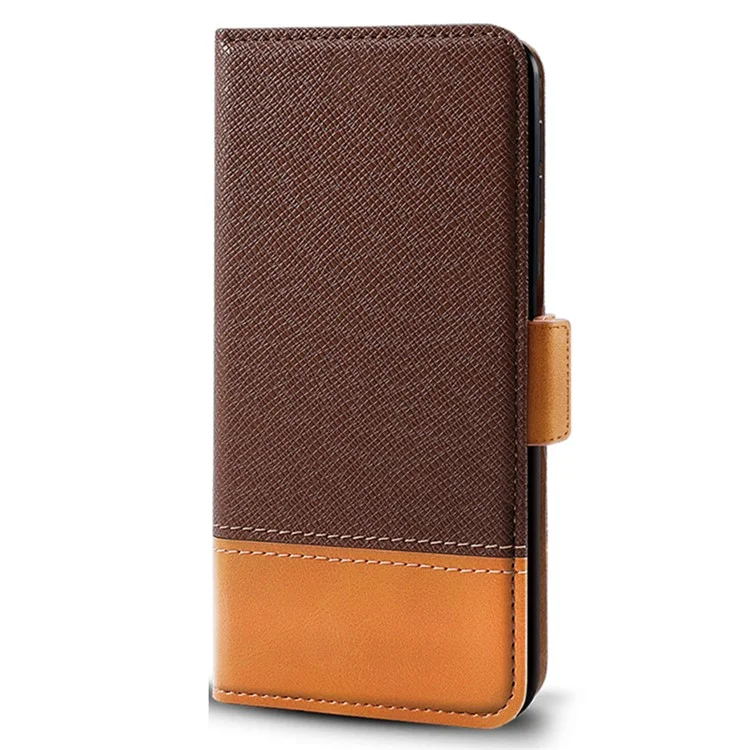 Funda para teléfono móvil For Honor X9c Smart 5G / X60 5G, de cuero PU con diseño de color combinado - Marrón
