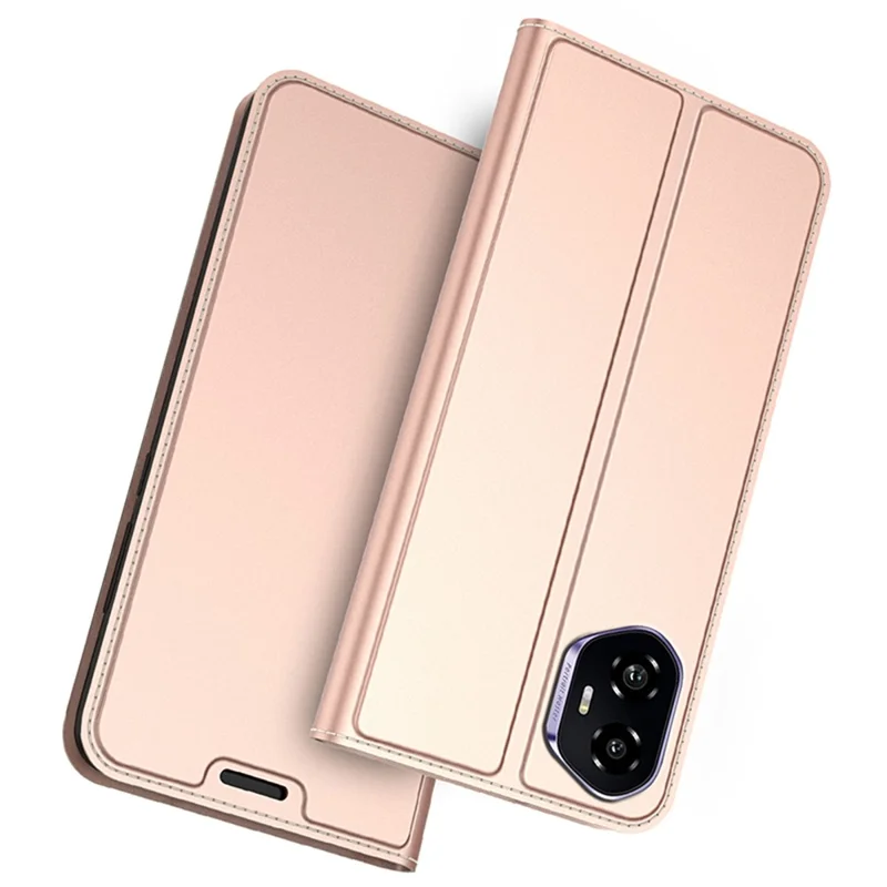 For Honor 300 Case PU Leather Phone Cover with Card Holder Stand Magnetic Closure - Rose Gold