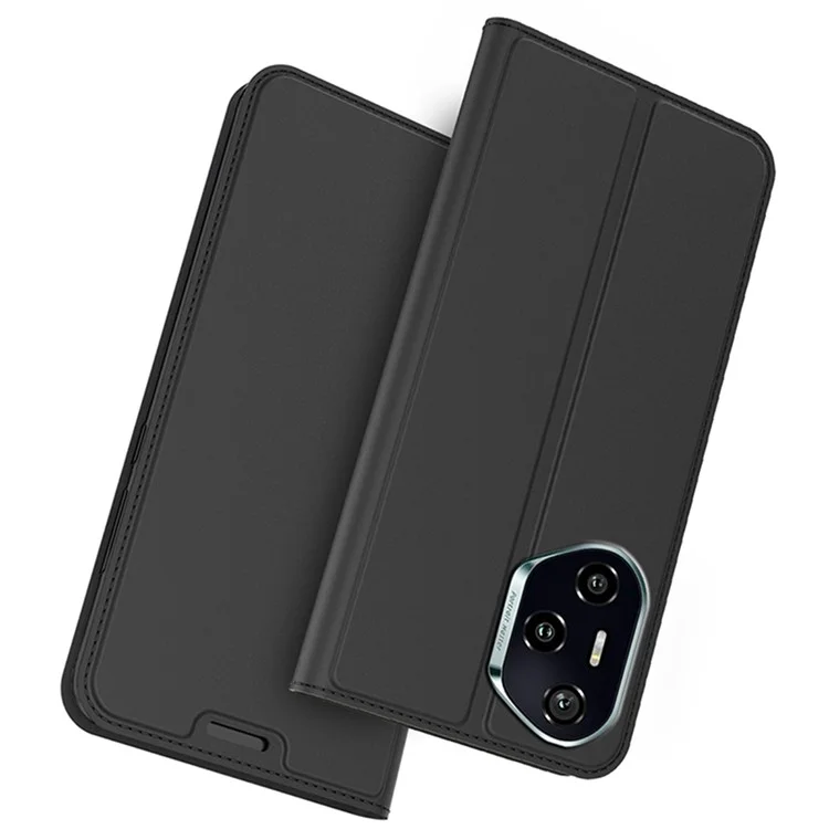 For Honor 300 Pro / 300 Ultra Case PU Leather Phone Cover with Card Holder Stand Magnetic Closure - Black