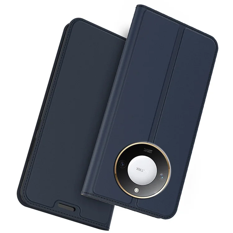 Für Honor X9c Smart 5G / X60 5G Hülle PU-Leder Handyhülle mit Kartenfach Ständer Magnetverschluss - Blau