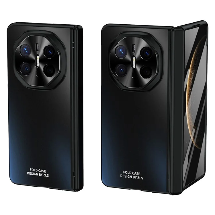 For Huawei Mate X6 Phone Case Hard PC Shockproof Cover with Front Screen Film - Black