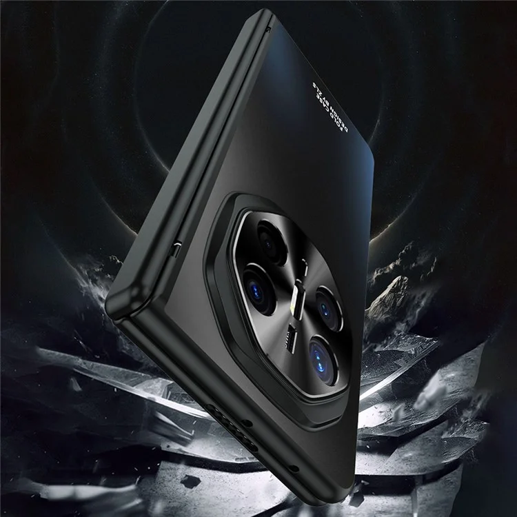 For Huawei Mate X6 Phone Case Hard PC Shockproof Cover with Front Screen Film - Black