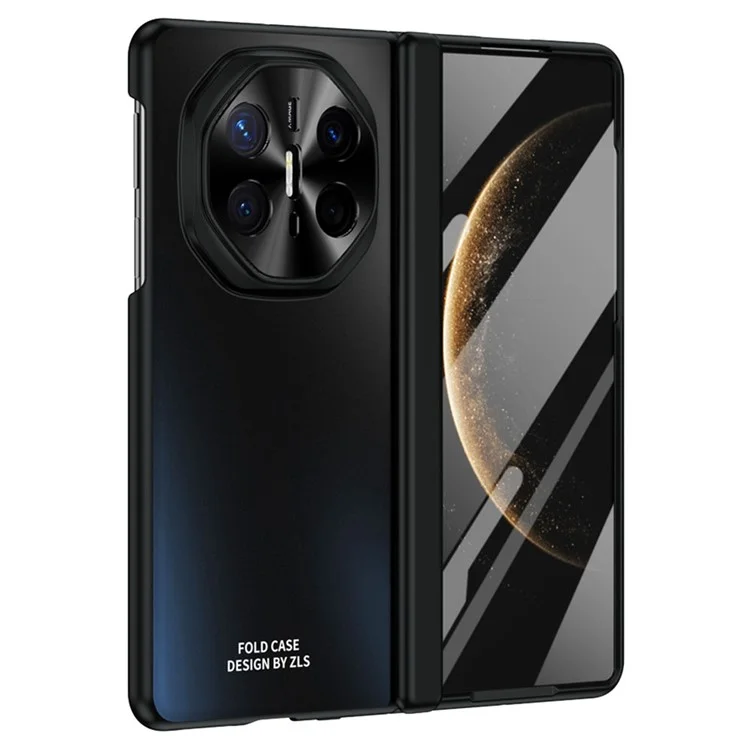 For Huawei Mate X6 Phone Case Hard PC Shockproof Cover with Front Screen Film - Black