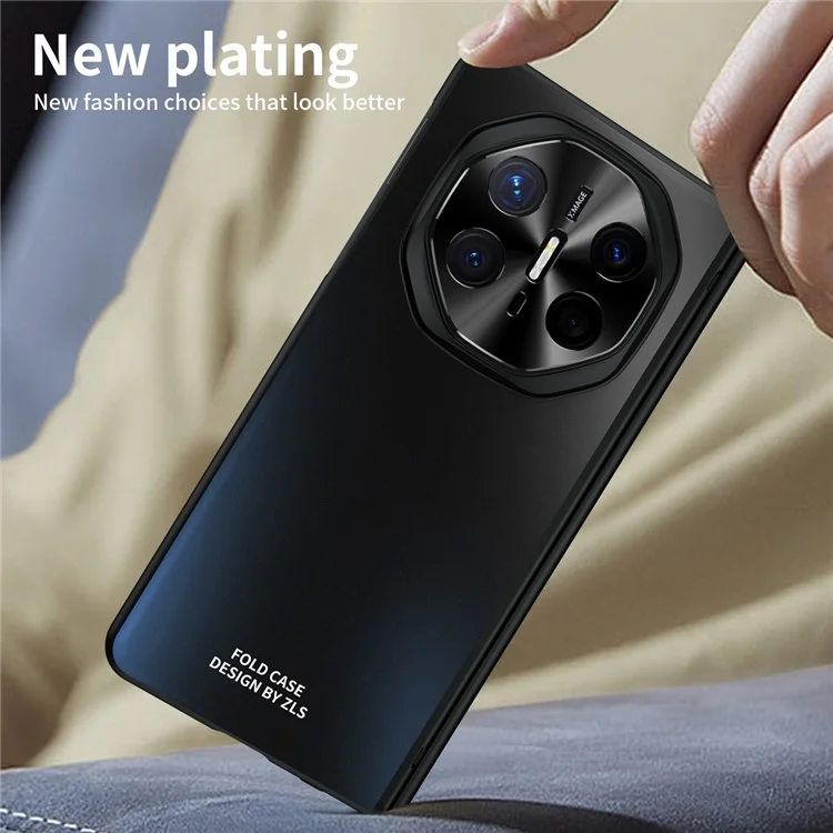 For Huawei Mate X6 Phone Case Hard PC Shockproof Cover with Front Screen Film - Black