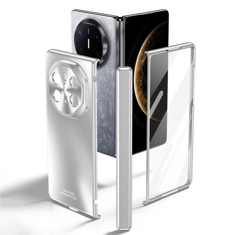 For Huawei Mate X6 Phone Case Hard PC Shockproof Cover with Front Screen Film - Black