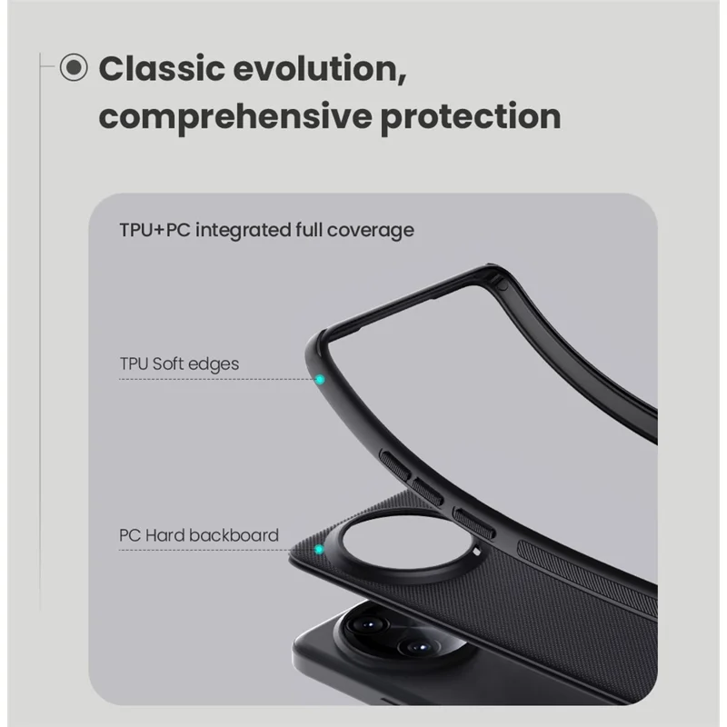 NILLKIN Frosted Shield Pro Hülle für Xiaomi Redmi K80 Pro 5G - Mattschwarze PC + TPU Handyhülle