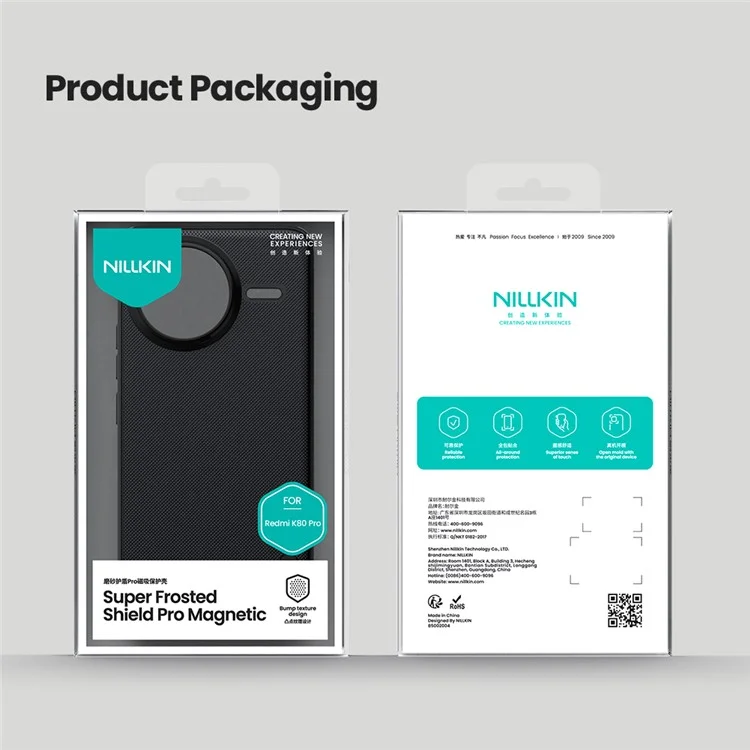 NILLKIN Frosted Shield Pro per Xiaomi Redmi K80 Pro 5G Custodia compatibile con MagSafe PC + Custodia per telefono TPU