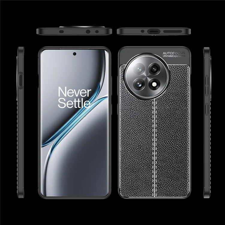 Per OnePlus Ace 5 5G Custodia Texture Litchi TPU Flessibile Copertura Telefonica, Nero