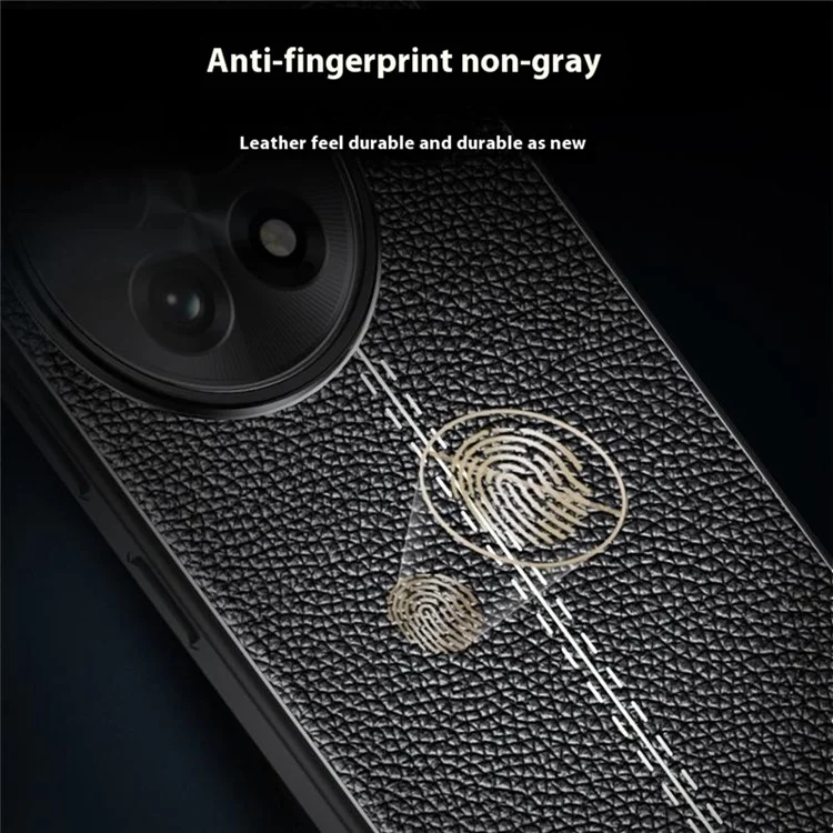 Per OnePlus Ace 5 5G Custodia Texture Litchi TPU Flessibile Copertura Telefonica, Nero