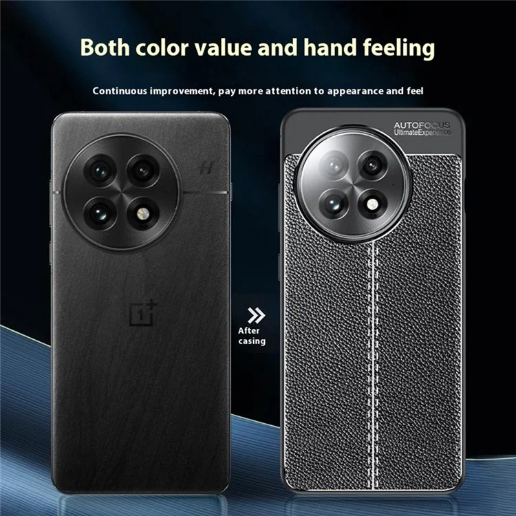Per OnePlus Ace 5 5G Custodia Texture Litchi TPU Flessibile Copertura Telefonica, Nero