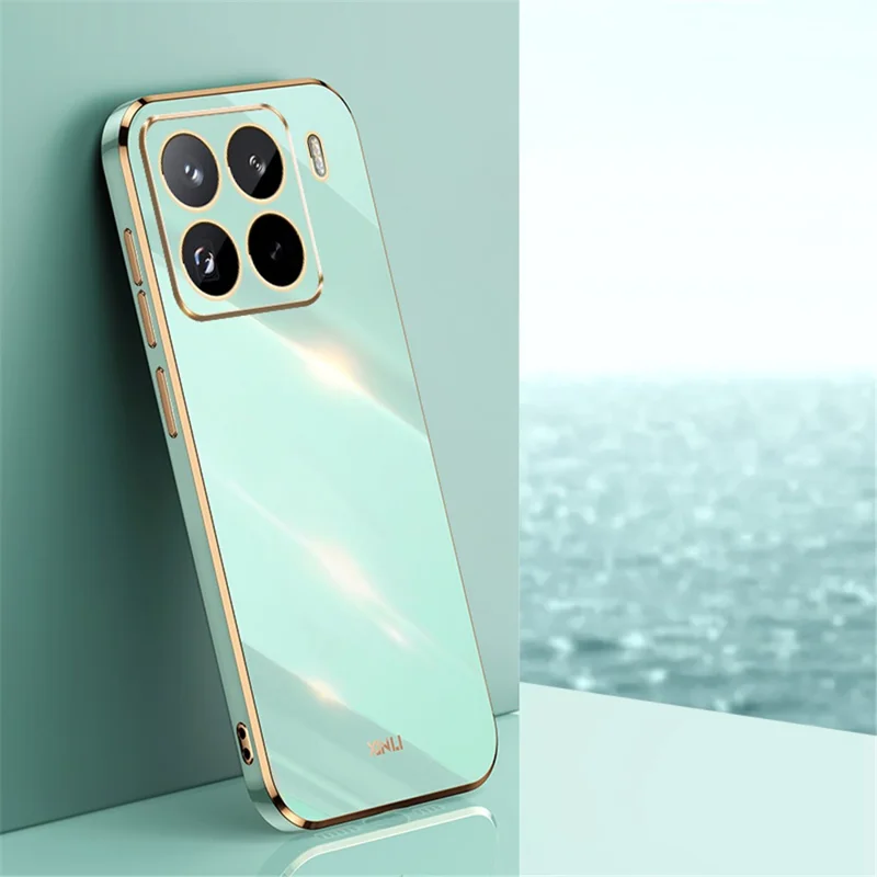 XINLI For Xiaomi 15 Pro Case TPU Phone Cover with Electroplating Frame - Cyan