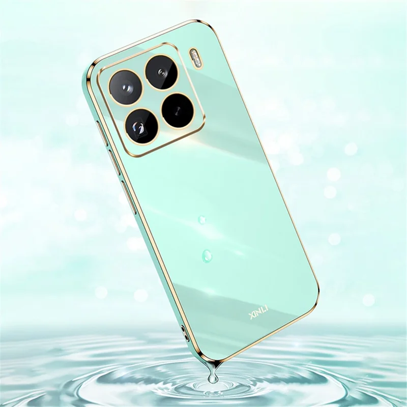 XINLI For Xiaomi 15 Pro Case TPU Phone Cover with Electroplating Frame - Cyan