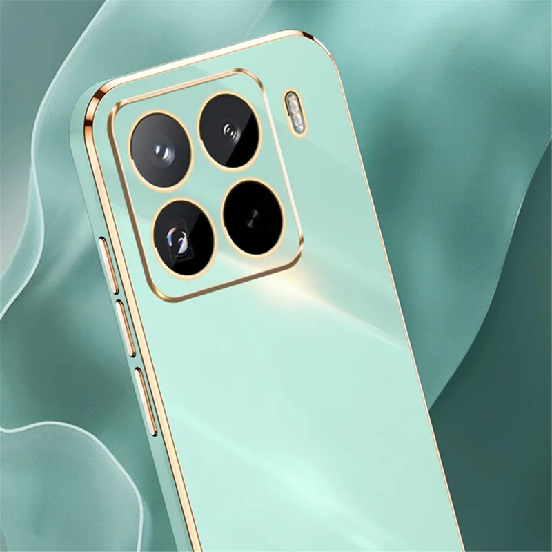 XINLI For Xiaomi 15 Pro Case TPU Phone Cover with Electroplating Frame - Cyan