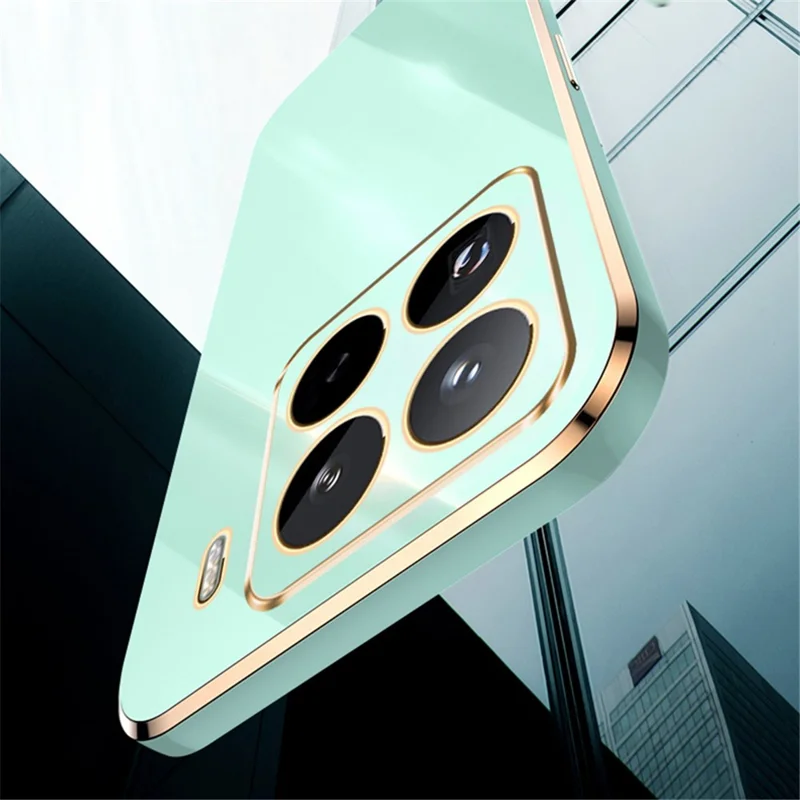 XINLI For Xiaomi 15 Pro Case TPU Phone Cover with Electroplating Frame - Cyan