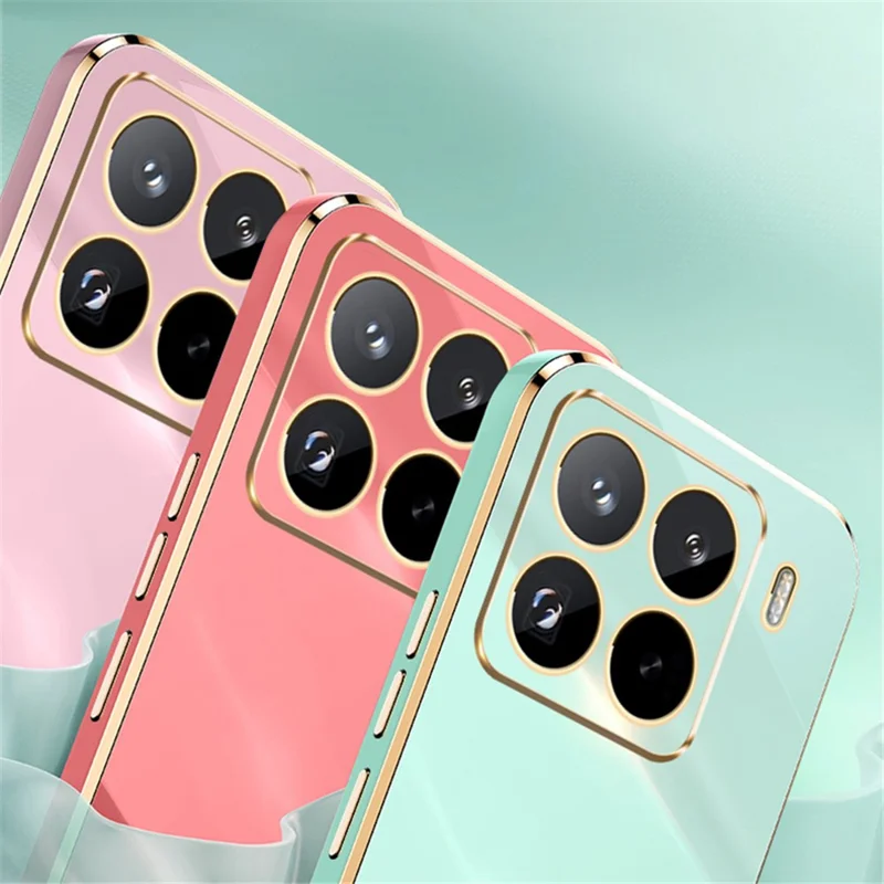 XINLI For Xiaomi 15 Pro Case TPU Phone Cover with Electroplating Frame - Cyan