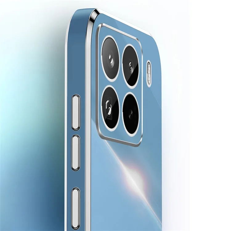 Custodia XINLI per Xiaomi 15 Pro con anello e supporto, rivestimento in TPU placcato - Ciano