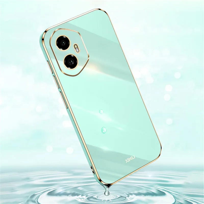 XINLI For Honor 300 Case TPU Phone Cover with Electroplating Frame - Cyan
