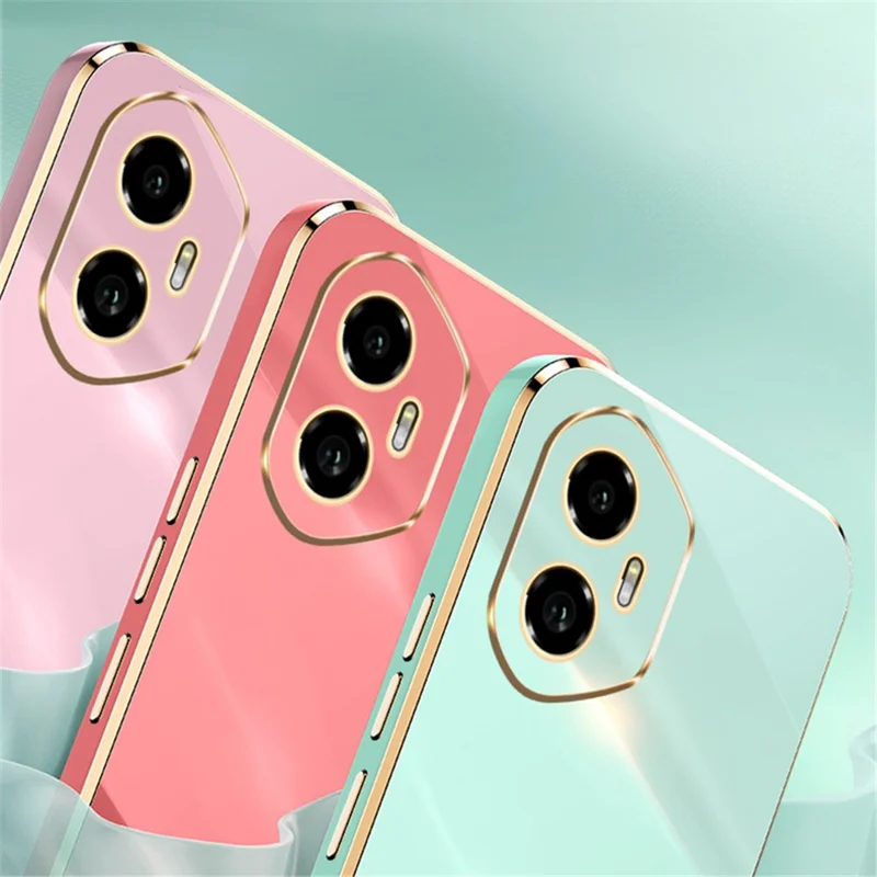 XINLI For Honor 300 Case TPU Phone Cover with Electroplating Frame - Cyan