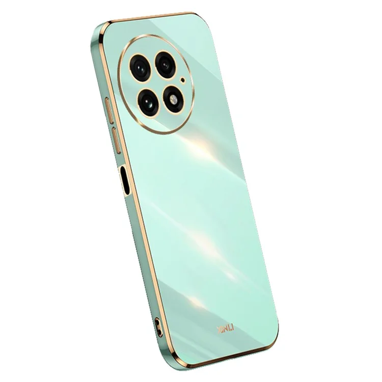 CUSTODIA PER ONEPLUS 13 XINLI IN TPU CON CORNICE ELETTROPLACCATA - CIANO
